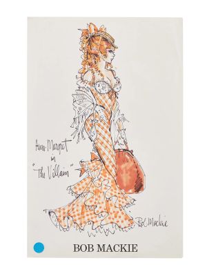 Ann-Margret | Lot #76 - 1979 Bob Mackie Orange Costume Design Illustration for "The Villain" | Julien’s