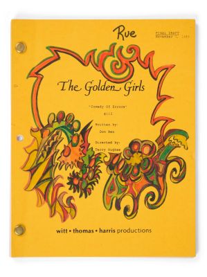 The Golden Girls | 1989 Rue McClanahan’s Signed Script With Her Artwork on Front with Photo | Julien’s