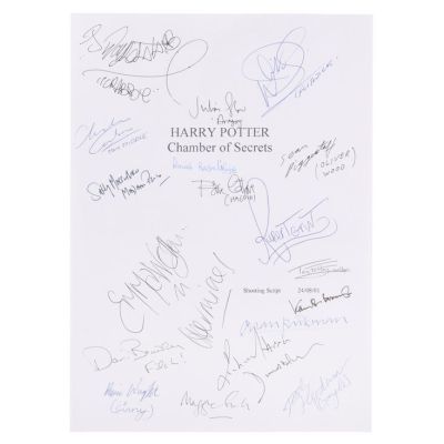 HARRY POTTER AND THE CHAMBER OF SECRETS (2002) - Lot #127 : The Alan Rickman Archive: Daniel Radcliffe, Emma Watson, Rupert Grint, Alan Rickman and Cast Autographed Script Page