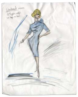 Edith Head Signed 13.25’’ x 17’’ Costume Sketch of Joanne Woodward | Nate Sanders