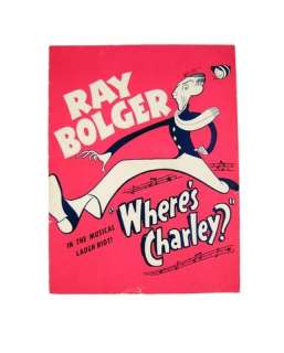 Lot 140 - Ray Bolger Autographed Where‘s Charley Play Book