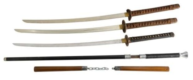 JOHN WICK: CHAPTER 4 (2023) - Lot #846 : John Wick‘s (Keanu Reeves) Katana and Caine‘s (Donnie Yen) Blade with Collection of Weapons