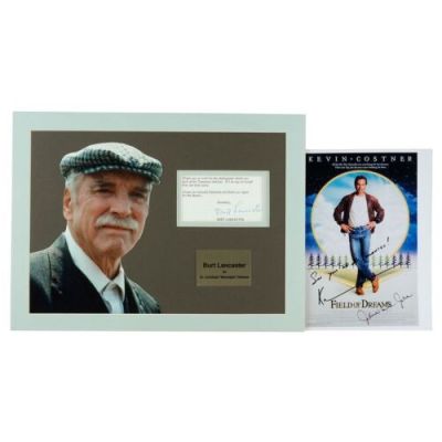 FIELD OF DREAMS (1989) - Lot #2054 : Kevin Costner and James Earl Jones-Autographed Poster Printout with Matted Burt Lancaster Thank-You Note