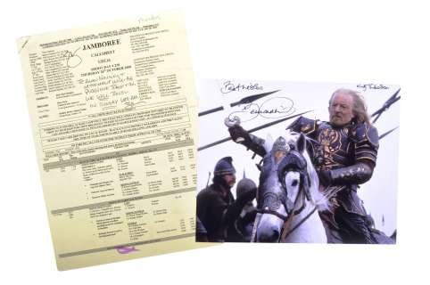 COLLECTION OF BERNARD HILL - LOTR - ORIGINAL CALL SHEET & PHOTO | Auctioneum Ltd