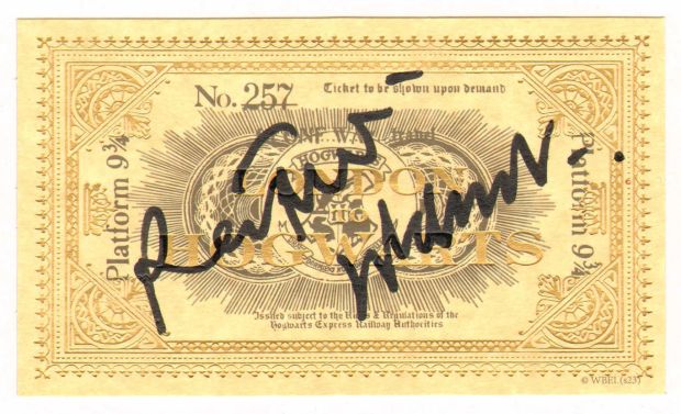Ralph Fiennes as Lord Voldemort in Harry Potter (SWAU) Hogwarts Express Prop Replica Train Ticket | SWAU