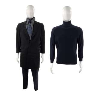 Saltburn Oliver Quick (Barry Keoghan) Screen Worn Coat, Knitwear Polo, Scarf & Trousers Ch 54 Sc 170 | VIP Fan Auctions