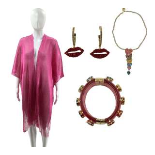 Saltburn Venetia Catton (Alison Oliver) Screen Worn Bangle, Earrings, Necklace & Shawl Ch 8 Sc 90 | VIP Fan Auctions
