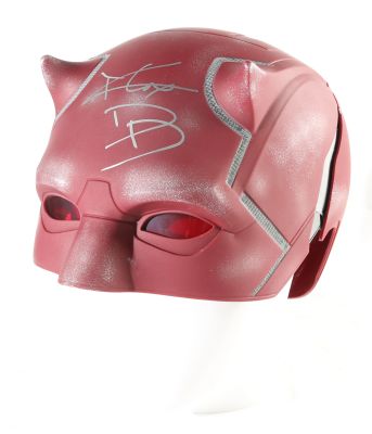 Charlie Cox as Daredevil in Daredevil Signed Disney Store Prop Replica Helmet with Character Name Initials | SWAU