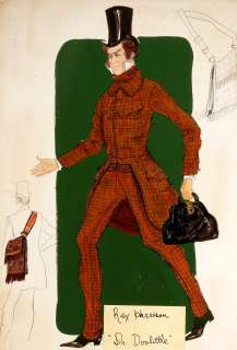 Lot 1071 - A Rex Harrison, Samantha Eggar, and Peter Bull group of costume design sketches from "Doctor Dolittle"