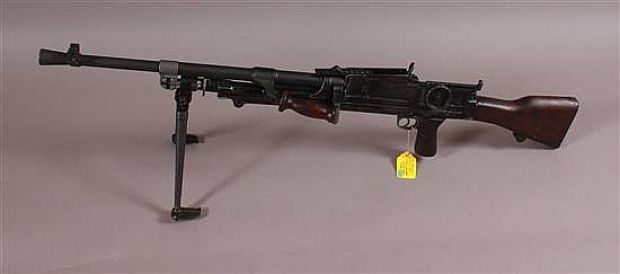 BRITISH PROP WWII BREN LMG MARK 1(M) MK2 BARREL-SOLID RECEIVER | Apple Tree Auction Center