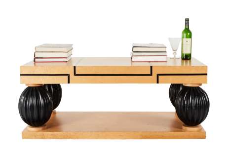 Frasier - Frasier Crane Penthouse Light Wood Neoclassic Coffee Table and Set Decorations