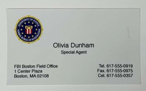 Fringe (2008–2013) - Olivia Dunham (Anna Torv) FBI Business Card | Hanlin Auction Service