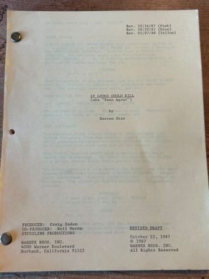 IF LOOKS CAN KILL RICHARD GRIECO DARREN STAR MOVIE ORIGINAL SCREENPLAY SCRIPT | eBay US (Buy It Now)