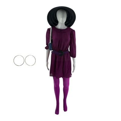 MERV Anna Screen Worn Belt, Chiffon Dress, Tights, Hat, Earrings & Purse Ch 23 Sc 59-112.3 Photo | VIP Fan Auctions