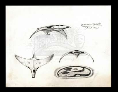 Harry Lange Auction | Hand-Drawn Designs of Enemy Fighter Concept Sketch | Propstore