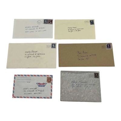 Lot 56: Marty Supreme Marty Mauser Production Used 6 Piece Stack Of Mail Set | VIP Fan Auctions