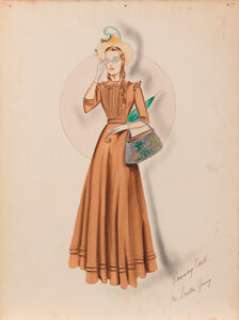The Bishop’s Wife (Samuel Goldwyn, 1947), Loretta Young "Julia Brougham" Costume Sketch by Rosemary O’Dell. | Heritage