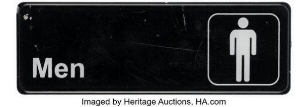 the office (NBC TV, 2005-2013), Dunder Mifflin Men‘s Room Sign.