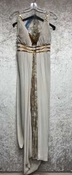 "Superheroes Show" Season 3 EP 6 Helen of Troy full-length dress w/ golden bracelets | Direct Liquidation