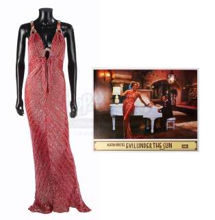 EVIL UNDER THE SUN (1982) - Lot 257 - Arlena Stuart Marshall‘s (Diana Rigg) Red-and-Silver Dress