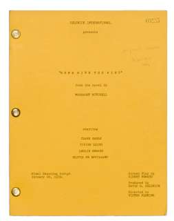 A David O. Selznick file copy of a Gone With the Wind final shooting script | Bonhams