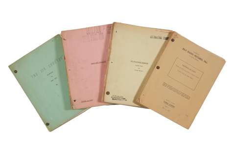 Lot 40 - A group of screenplays: The Magnificent Ambersons; Mourning Becomes Electra; Blackbeard, the Pirate; and The Big Country