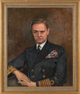 The Crown - Lot 10 - Barnaby Gorton (British, born 1961) Jared Harris (as King George VI) Season 5, Episode 3, ‘Mou Mou‘A three-quarter-length portrait, with fingers interlaced (Together with a portrait of Victoria Hamilton (as the Queen Mother) by Charlie Cobb (British)Acrylic and oil on canvas 138.5cm x 82.5cm (unframed) (2))