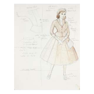 The Crown | The character of the Queen: Three watercolour and pencil costume designs by Michele Clapton | Bonhams