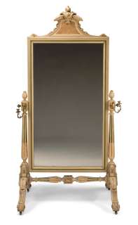 The Crown | A carved and painted cheval mirror, in the Louis XVI styleFirst seen in Season 5, in the Diana Kensington Palace Apartments set | Bonhams