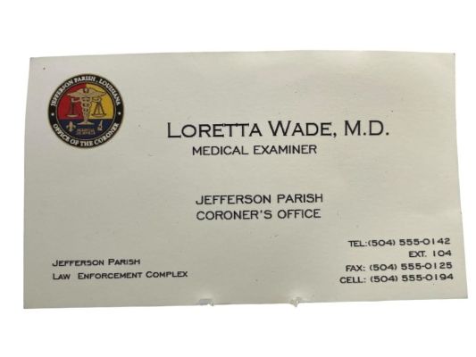 Lot 202 - NCIS: New Orleans (2014–2021) - Dr. Loretta Wade (CCH Pounder) Business Card