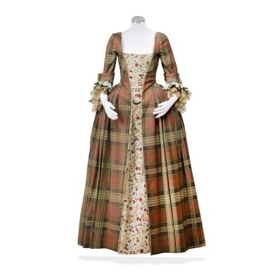 Lot 15 - Tartan and embroidered dress, worn by Claire to the Clan Gathering Season 1, Episode 4, ’The Gathering’ 2 | Bonhams