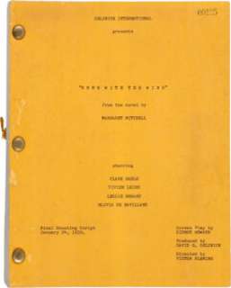 A Script from "Gone With The Wind." | Heritage