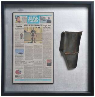 Iron Man Framed Mark I Thigh Armor Plate and Newsp | Propworx