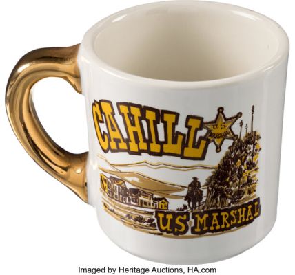 Cahill U.S. Marshal (Warner Bros., 1973), John Wayne Signed Gifted Crew Mug to His Makeup Artist Dave Grayson. | Heritage