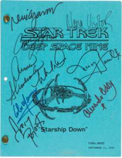 Star Trek: Deep Space Nine (Paramount TV, 1993-1999), Cast Signed Script for Episode "Starship Down."