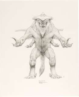 Pacific Rim (Warner Bros., 2013), Wayne Barlowe - "Knifehead" Concept Sketch Original Art.
