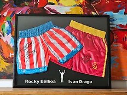 Rocky IV (1985) | Rocky IV (1985) - Rocky IV (1985) - signed by Sylvester Stallone (Rocky Balboa) & Dolph Lundgren (Ivan Drago) - - with Double COA from Authentic Signings - See images and description - Framed | Catawiki