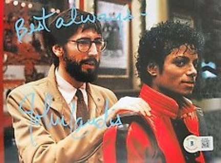 Michael Jackson’s Thriller | Michael Jackson’s Thriller - John Landis (Director) with Michael Jackson on set - Autograph, Photo With Beckett COA | Catawiki
