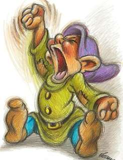 Joan Vizcarra - DOPEY [Snow White and the Seven Dwarfs] - Original Drawing - Pencil Art | Catawiki
