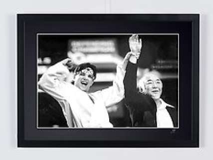 The Karate Kid - Pat Morita (Mr. Miyagi) & Ralph Macchio (Daniel San) - The Karate Kid - Pat Morita (Mr. Miyagi) & Ralph Macchio (Daniel San) - - Original Certificate (COA), Hologram Logo Editor and QR Code