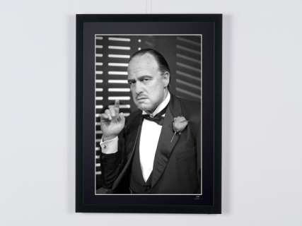 The Godfather - Marlon Brando as "Don Vito Corleone" - Fine Art Photography - Luxury Wooden Framed 70X50 cm - Limited Edition 02 of 30 - Serial ID 30206-2 - Original Certificate (COA), Hologram Logo Editor and QR Code | Catawiki