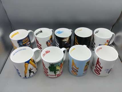 007 James Bond 9 movie mugs | Catawiki