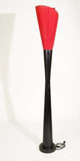 Lot 695 - Post Modern 62" Black Base Touchier Floor Lamp with Red Shade
