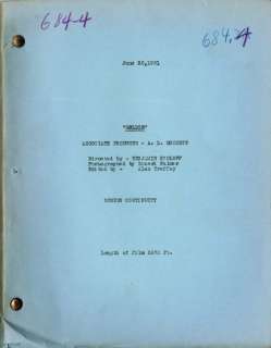 Lot 911 - Goldie ‘31 screen continuity script fr Jean Harlow
