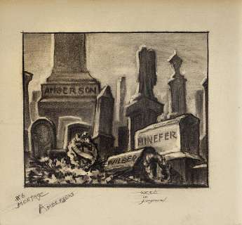 The Magnificent Ambersons (3) storyboard sketches by Hyde. | Profiles in History