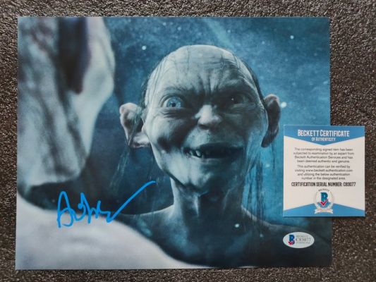 Lord of the Rings - Andy Serkis "Gollum" - Signed 20x25cm Photo - Beckett COA (C83077)