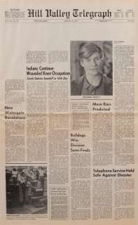 Lot 69 - Prop Hill Valley Telegraph newspaper featuring George McFly from Back to the Future II