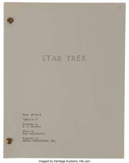 Writer/Associate Producer John D.F. Black’s production script from Star Trek: The Original Series episode, "Charlie X", with ... | Profiles in History