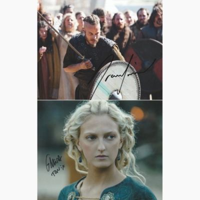 Vikings - Lot of 2 - Signed by Travis Fimmel (Ragnar Lothbrok) and Georgia Hirst (Torvi) | Catawiki