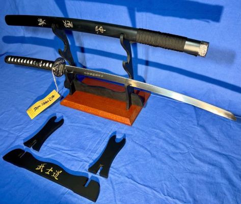 "The Last Samurai " (Tom Cruise/Captain Nathan Algren) - Katana (Deluxe Version) - Kanji engraved in the Wood (忠勇義) "Duty and Loyalty, Heroic Courage, Justice and Morality” - Blade in Stainless Steel(Toshin)